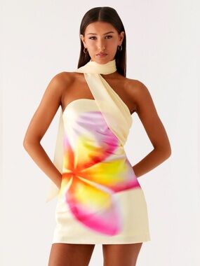 Peppermayo Isa Scarf Satin Mini Dress